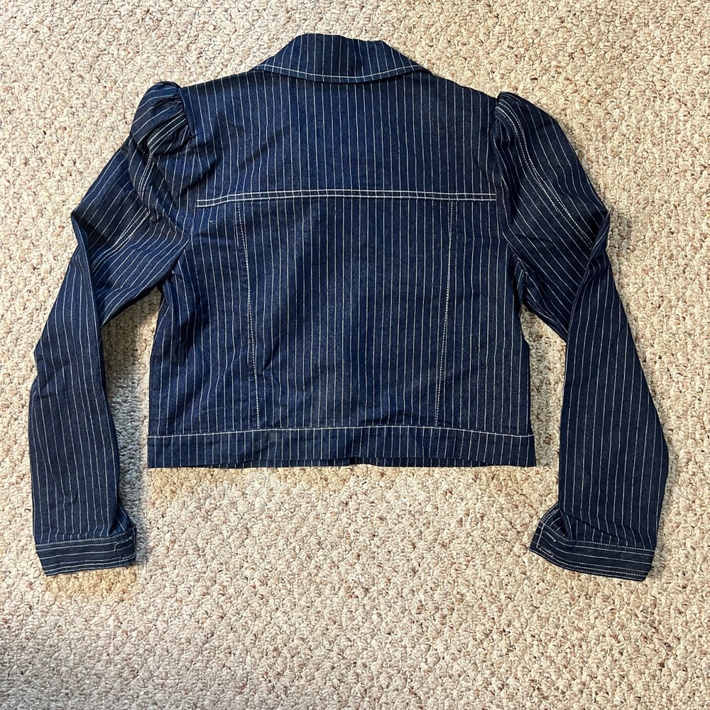 Lovers + Friends Pinstripe Denim Jacket - Picture 4 of 10